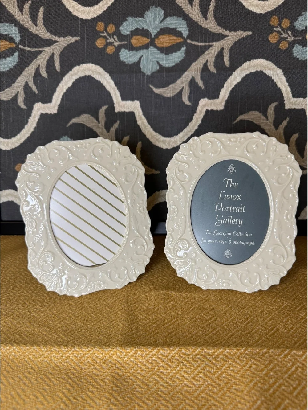 Vintage Lenox Georgian Collection Porcelain Picture Frames Set of 2